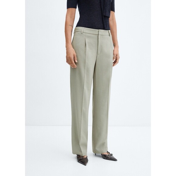 Mango Straight Fit Green Pants/Trousers Women's Pant Size US 8 - Picture 1 of 7